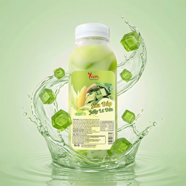 Sữa Bắp Jelly Lá Dứa